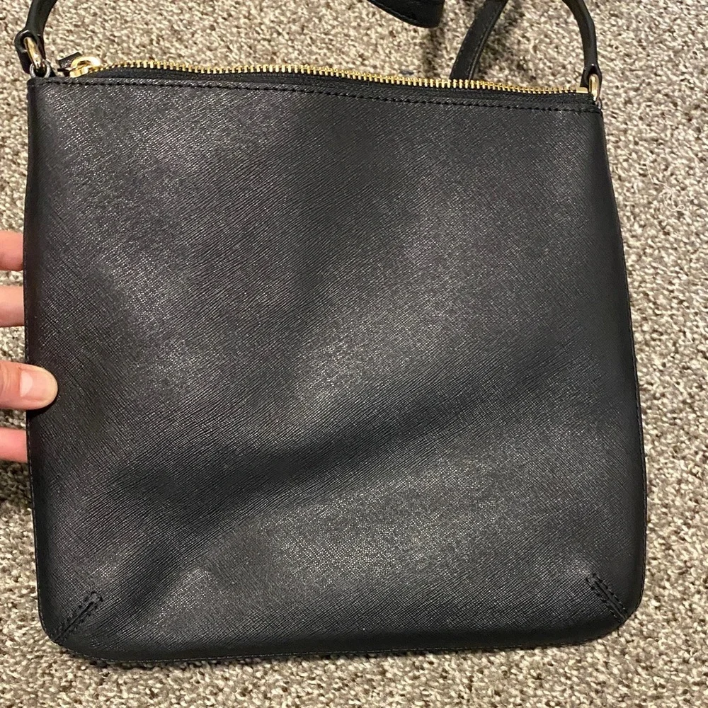 Kate Spade Black Crossbody Bag with Gold Zipper